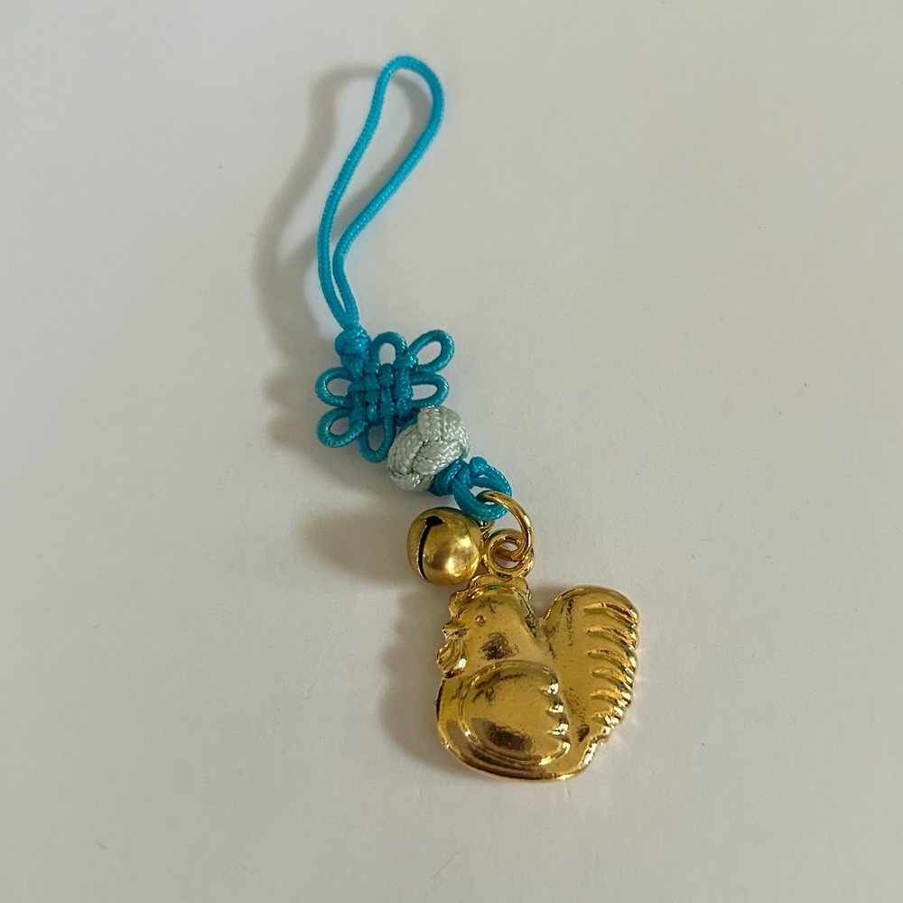Japanese Lucky Amulet Rooster with Bell Charm Shrine in Osaka Japan (NEW IN BAG)